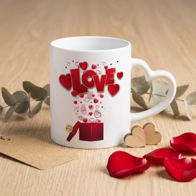 White Mug | Heart Handle